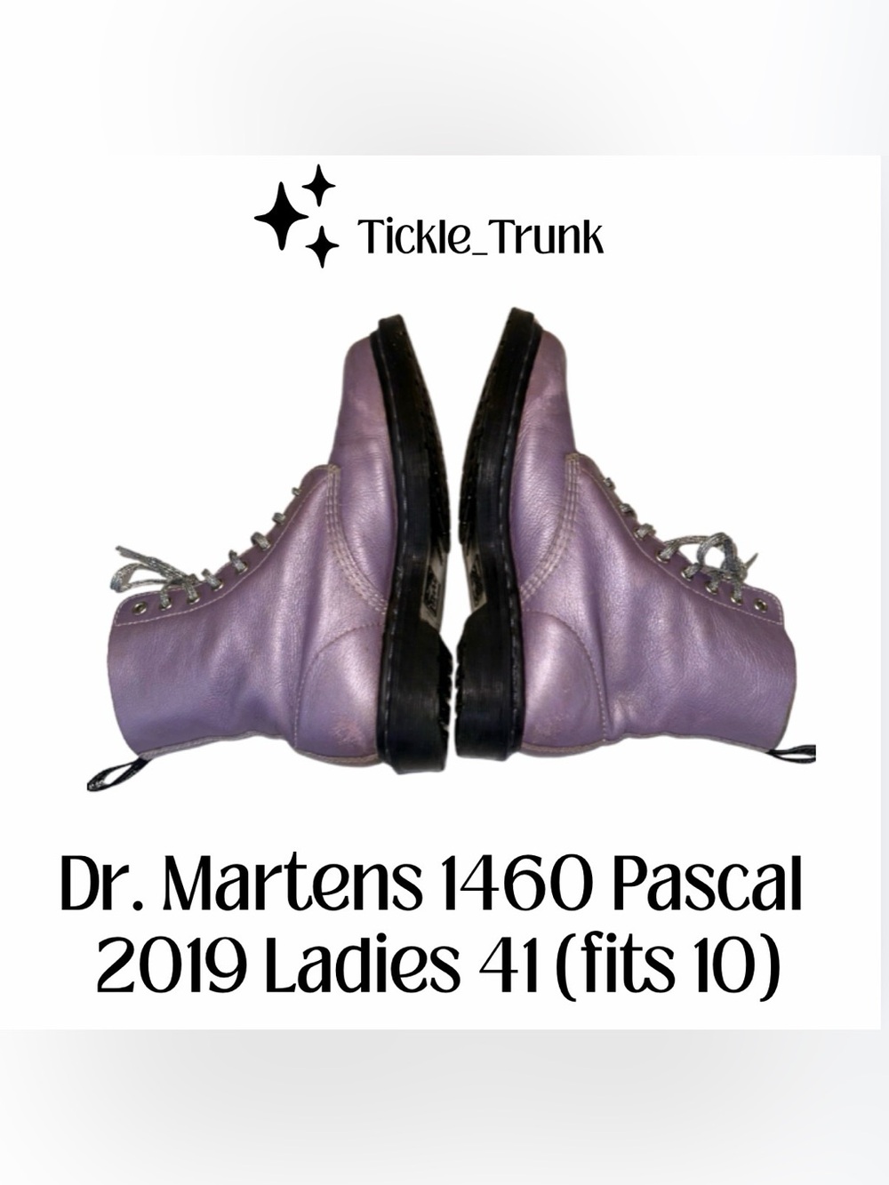 Dr. Martens Metallic Lavender 1460 Pascal Lace-Up Boots